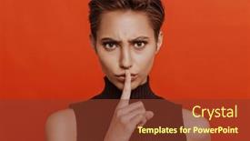  Presentation with tank - Presentation theme consisting of portrait-of-young-beautiful-short background and a tawny brown colored foreground