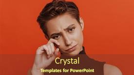  Presentation with tears - Presentation theme having portrait-of-young-beautiful-short background and a tawny brown colored foreground