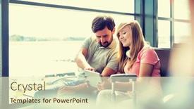  Presentation with flight - Beautiful presentation theme featuring portrait-of-young-beautiful-teenage backdrop and a cream colored foreground