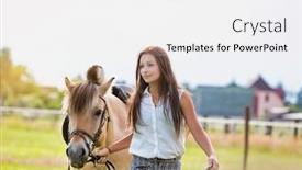  Presentation with ranch - PPT layouts with portrait-of-young-beautiful-woman background and a white colored foreground