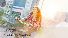  Presentation with flare - Audience pleasing slides consisting of portrait-of-young-beautiful-woman backdrop and a coral colored foreground