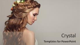  Presentation with close up of young girls - Slide deck featuring braids - close up portrait of young background and a light gray colored foreground