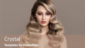  Presentation with long term care elderly - Cool new PPT theme with portrait-of-young-blonde-woman backdrop and a coral colored foreground