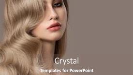  Presentation with long hair - Slides enhanced with portrait-of-young-blonde-woman background and a violet colored foreground