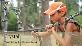 Presentation with course - Theme enhanced with engaged climbing at the rope background and a coral colored foreground