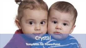  Presentation with sister - PPT layouts with portrait of young brother and sister in front of white background background and a teal colored foreground