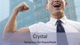  Presentation with flexing - PPT theme enhanced with good ideas text concept isolated background and a light gray colored foreground