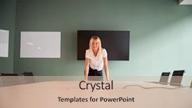  Presentation with assessment - PPT layouts having portrait of young businesswoman leaning background and a soft green colored foreground