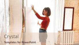  Presentation with blanc - Audience pleasing PPT theme consisting of portrait-of-young-caucasian-artistic backdrop and a lemonade colored foreground