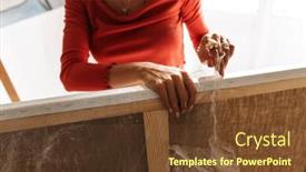  Presentation with artistic - Slide set featuring portrait-of-young-caucasian-artistic background and a tawny brown colored foreground