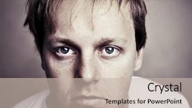  Presentation with old film - PPT theme with portrait of young caucasian man background and a soft green colored foreground