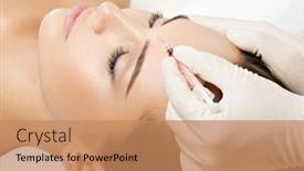  Presentation with beautiful young woman getting face - Slide deck enhanced with her face plastic surgery background and a coral colored foreground