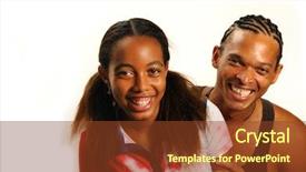  Presentation with siblings - Slides featuring portrait of young cheerful african background and a  colored foreground