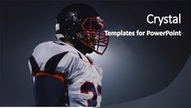  Presentation with football goal post american field - Beautiful theme featuring portrait of young confident american backdrop and a dark gray colored foreground