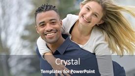  Presentation with ethnicity - PPT theme featuring portrait-of-young-couple-mixed background and a ocean colored foreground