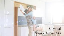  Presentation with movie theater loving couple - Beautiful slide deck featuring portrait-of-young-couple-moving backdrop and a lemonade colored foreground