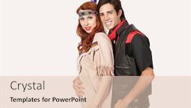  Presentation with old couple - Presentation theme featuring portrait-of-young-couple background and a lemonade colored foreground