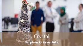  Presentation with software - Beautiful presentation theme featuring portrait-of-young-excited-multiethnics backdrop and a coral colored foreground