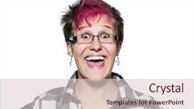  Presentation with wind energy close up portrait - Slide deck featuring portrait of young expressive woman background and a lemonade colored foreground