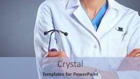  Presentation with black female - Slide deck enhanced with portrait-of-young-female-doctor background and a light blue colored foreground