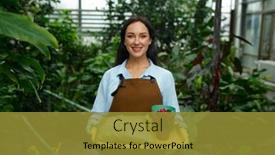  Presentation with garden - Slide set consisting of portrait-of-young-female-gardener background and a gold colored foreground