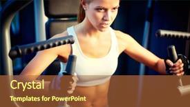  Presentation with portrait of excited overjoyed female - Amazing slide deck having portrait of young female training backdrop and a  colored foreground