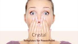  Presentation with bright white - Slides with portrait-of-young-female background and a lemonade colored foreground