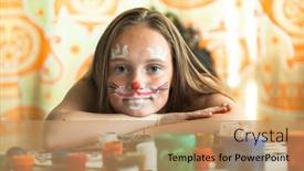  Presentation with art therapy - Presentation theme with portrait-of-young-girl background and a coral colored foreground
