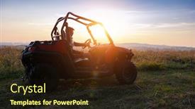  Presentation with driving road - Presentation with portrait of young happy excited man enjoying beautiful sunny day while driving a off road buggy car on mountain nature background and a wine colored foreground