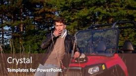  Presentation with driving road - Cool new slide set with freedom addiction - portrait of young happy man backdrop and a tawny brown colored foreground