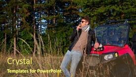  Presentation with driving road - Presentation theme enhanced with portrait of young happy man enjoying beautiful sunny day smoking a cigarette while taking a break from driving a off road buggy car on mountain nature background and a tawny brown colored foreground