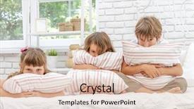  Presentation with happy kids at indoor playground - Beautiful PPT layouts featuring portrait of young happy smi backdrop and a lemonade colored foreground