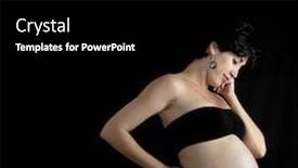  Presentation with hispanic pregnant - Cool new presentation theme with portrait of young hispanic pregnant woman isolated over black backdrop and a black colored foreground