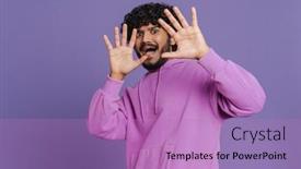  Presentation with indian - Presentation theme enhanced with portrait-of-young-indian-handsome background and a coral colored foreground