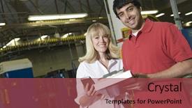  Presentation with inventory - Presentation theme having inventory in the newspaper factory background and a red colored foreground