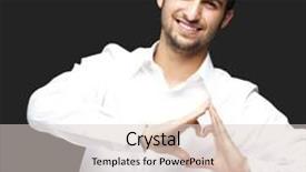  Presentation with black-man - Theme featuring portrait of young man doing heart gesture against a black background background and a lemonade colored foreground