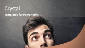  Presentation with thinking - Presentation theme consisting of portrait of young man thinking background and a gray colored foreground