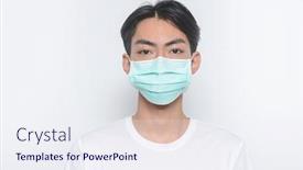  Presentation with coronavirus - Audience pleasing PPT layouts consisting of portrait-of-young-man-wear backdrop and a sky blue colored foreground