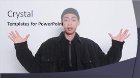  Presentation with black man - Amazing presentation design having portrait-of-young-man-wearing backdrop and a sky blue colored foreground