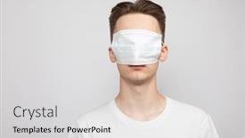  Presentation with medical face mask - PPT theme consisting of portrait-of-young-man-wearing background and a  colored foreground