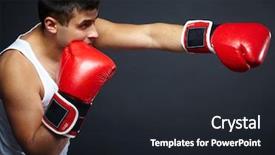  Presentation with boxing - Presentation theme featuring competitiors - portrait of young man background and a wine colored foreground