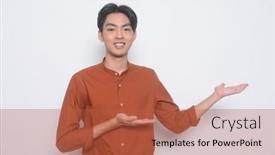  Presentation with brown - Slide set with portrait-of-young-man background and a red colored foreground