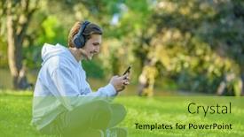  Presentation with green screen - Presentation design having portrait-of-young-man background and a yellow colored foreground