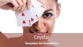  Presentation with playing cards - Presentation featuring portrait-of-young-mixed-race background and a red colored foreground