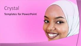  Presentation with islamic muslim - Audience pleasing slide deck consisting of portrait-of-young-modern-muslim backdrop and a lavender colored foreground