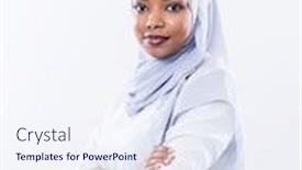  Presentation with islamic muslim - Colorful slide set enhanced with portrait-of-young-modern-muslim backdrop and a sky blue colored foreground