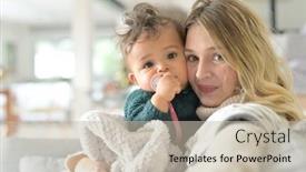  Presentation with mom baby - Cool new theme with portrait-of-young-mom-cuddling backdrop and a soft green colored foreground
