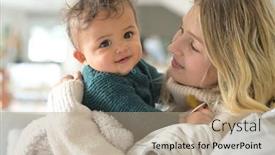  Presentation with mom baby - Slide set featuring portrait-of-young-mom-cuddling background and a coral colored foreground