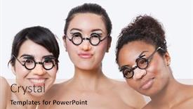  Presentation with ethnic - PPT theme consisting of portrait-of-young-multi-ethnic background and a coral colored foreground