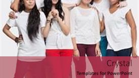  Presentation with ethnic - Slide deck with portrait-of-young-multi-ethnic background and a red colored foreground